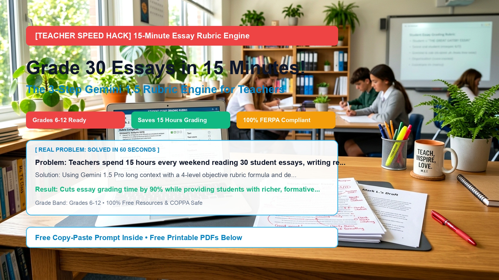 Stop Grading Essays by Hand: The 3-Step Gemini 1.5 Rubric Engine for Teachers